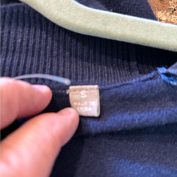 Evolution by Cyrus Davison Scalloped Edge Cardigan size Small Navy - Picture 8 of 9